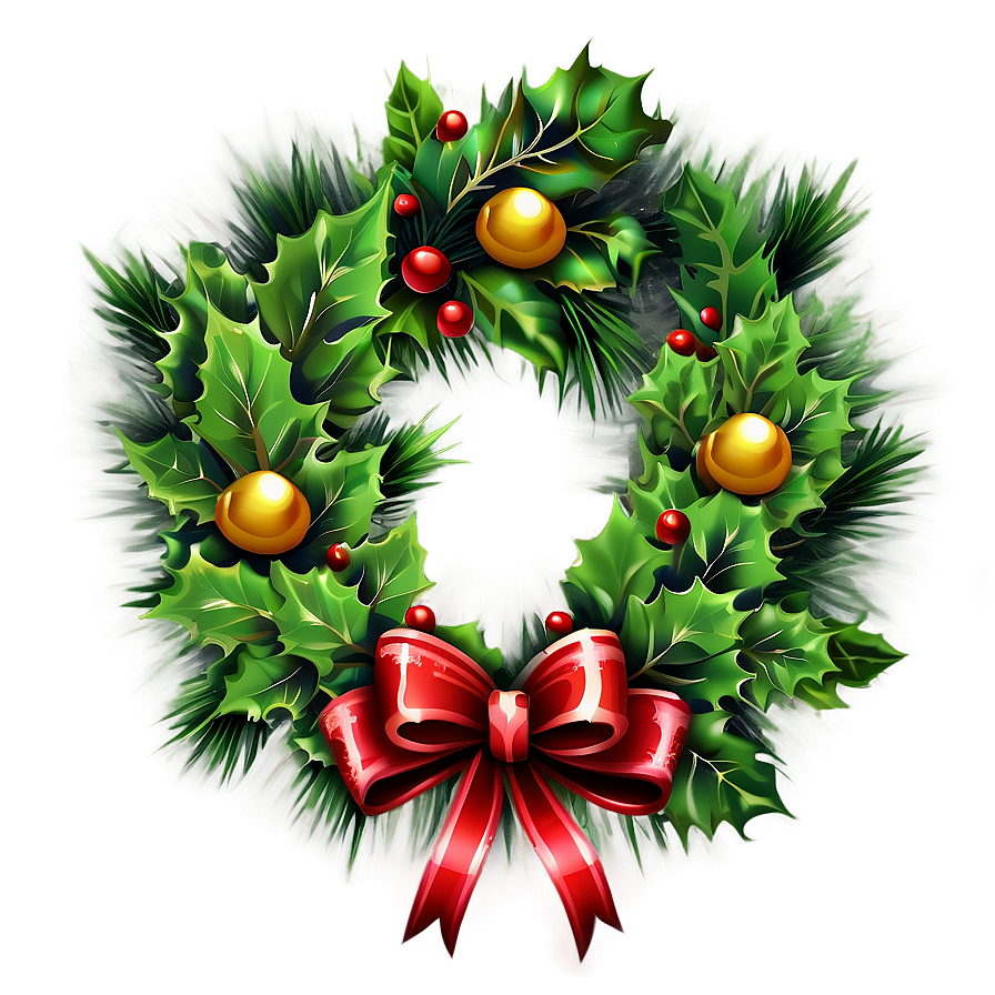 Vintage Christmas Wreath Png Yox41