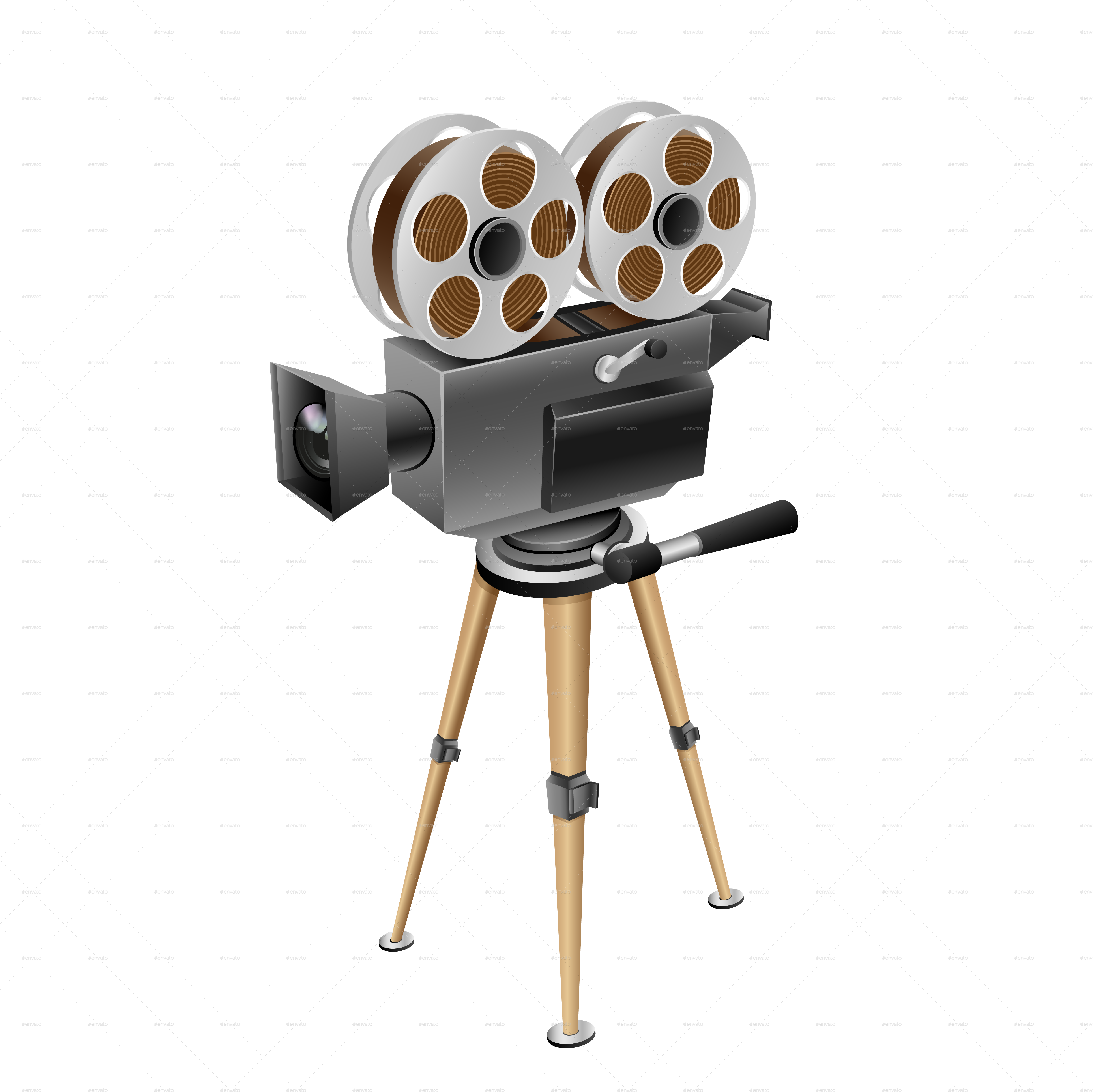 Vintage Cinema Camera Illustration