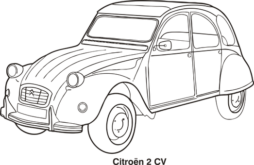 Vintage Citroen2 C V Outline