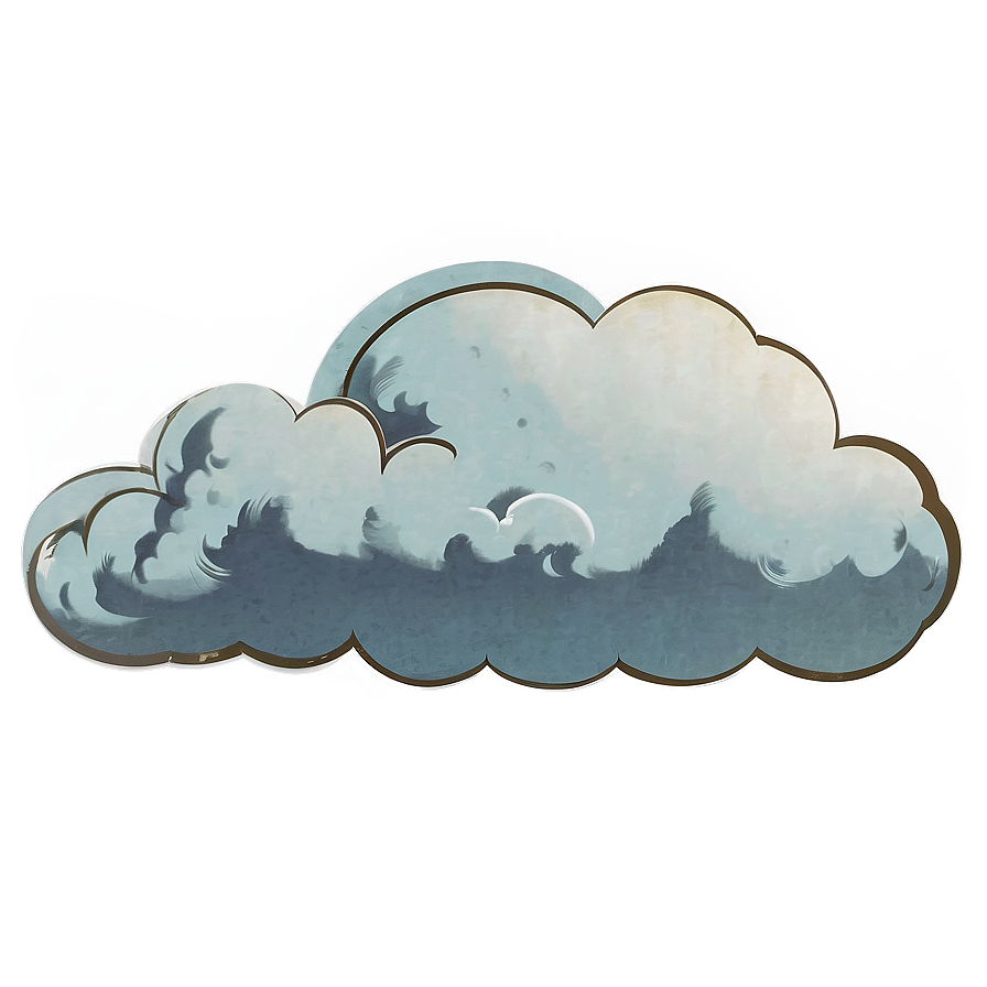 Vintage Cloud Illustration Png 15