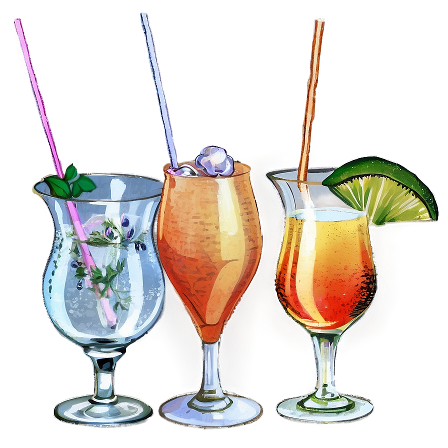 Vintage Cocktails Png Egm