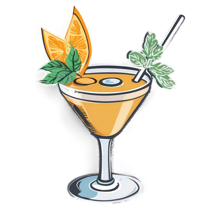 Vintage Cocktails Png Hbd