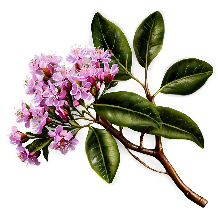 Vintage Crepe Myrtle Illustration Png Dvi