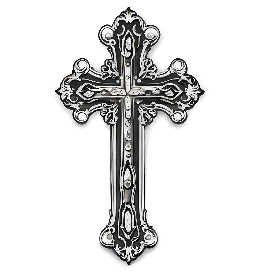 Vintage Cross Outline Png 06122024