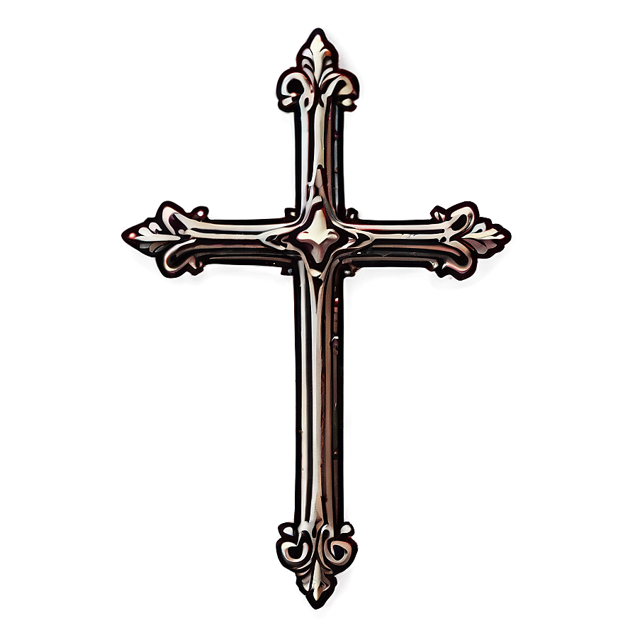 Vintage Cross Outline Png 06122024