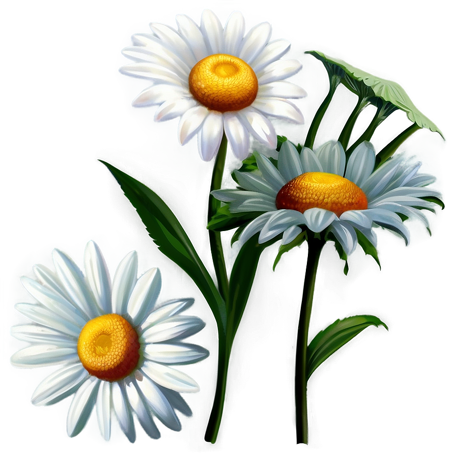 Vintage Daisies Illustration Png Fqp