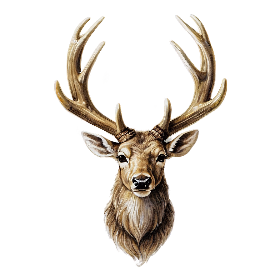 Vintage Deer Antler Sketch Png Xhi