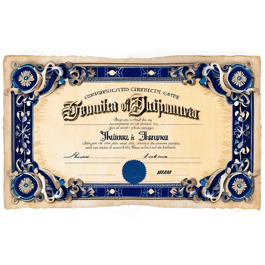 Vintage Diploma Certificate Png 05252024