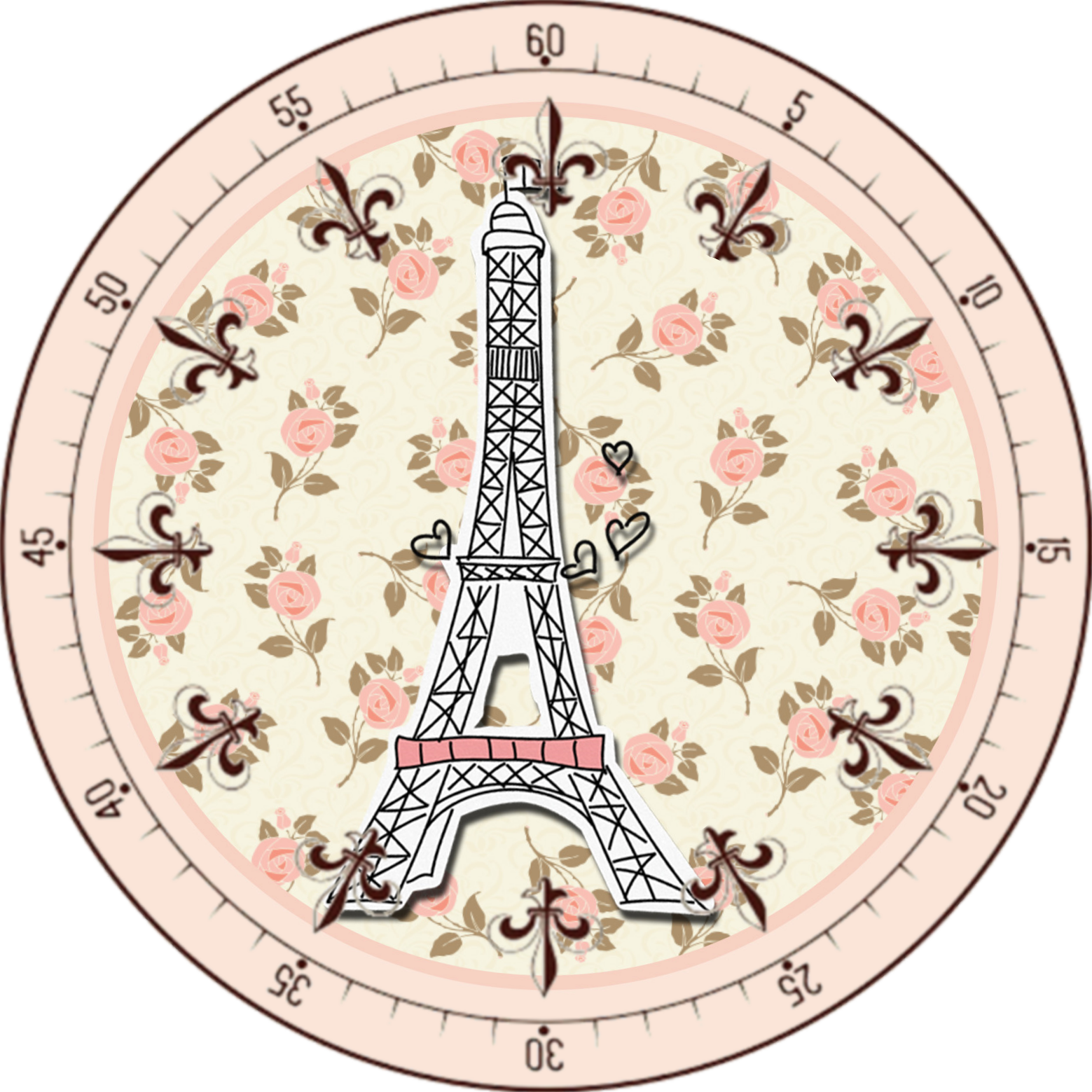 Vintage Eiffel Tower Clock Design