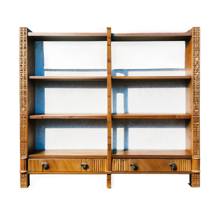 Vintage Empty Bookshelf Png Nka71