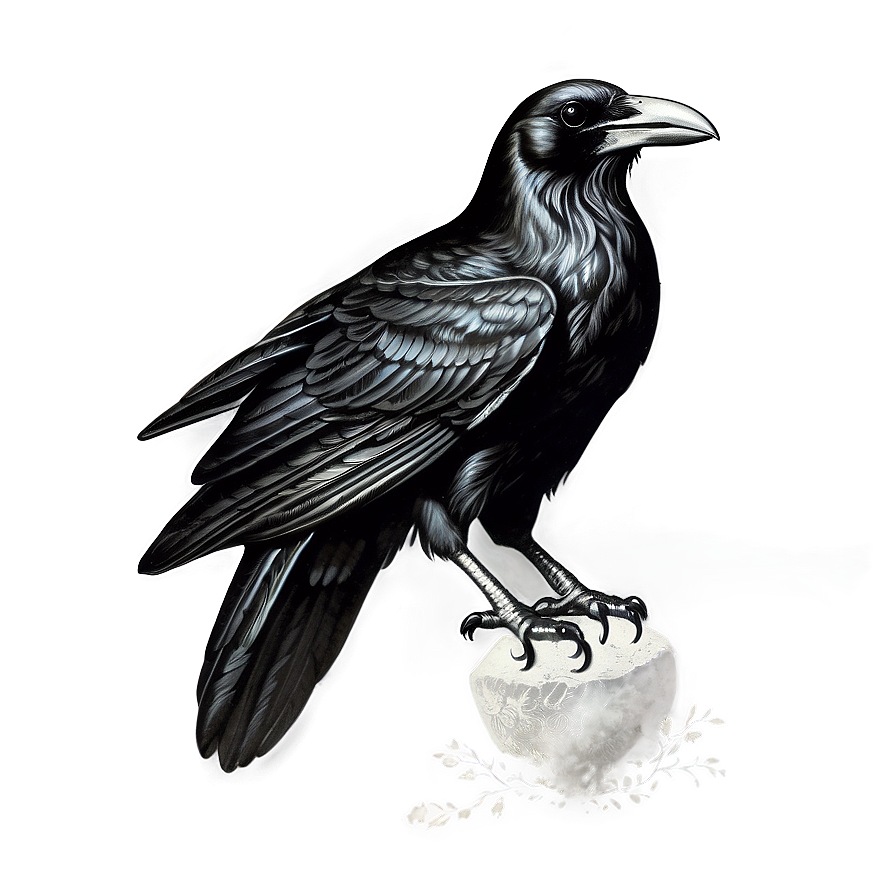 Vintage Engraved Raven Png 06122024