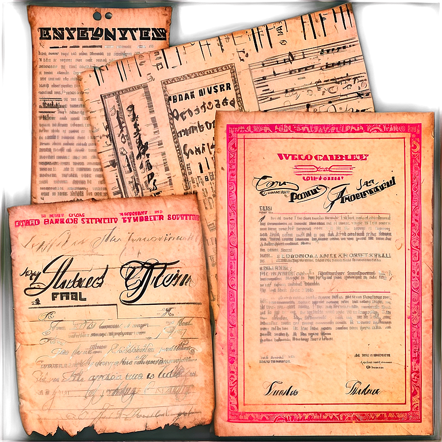 Vintage Ephemera Paper Png Ktx86