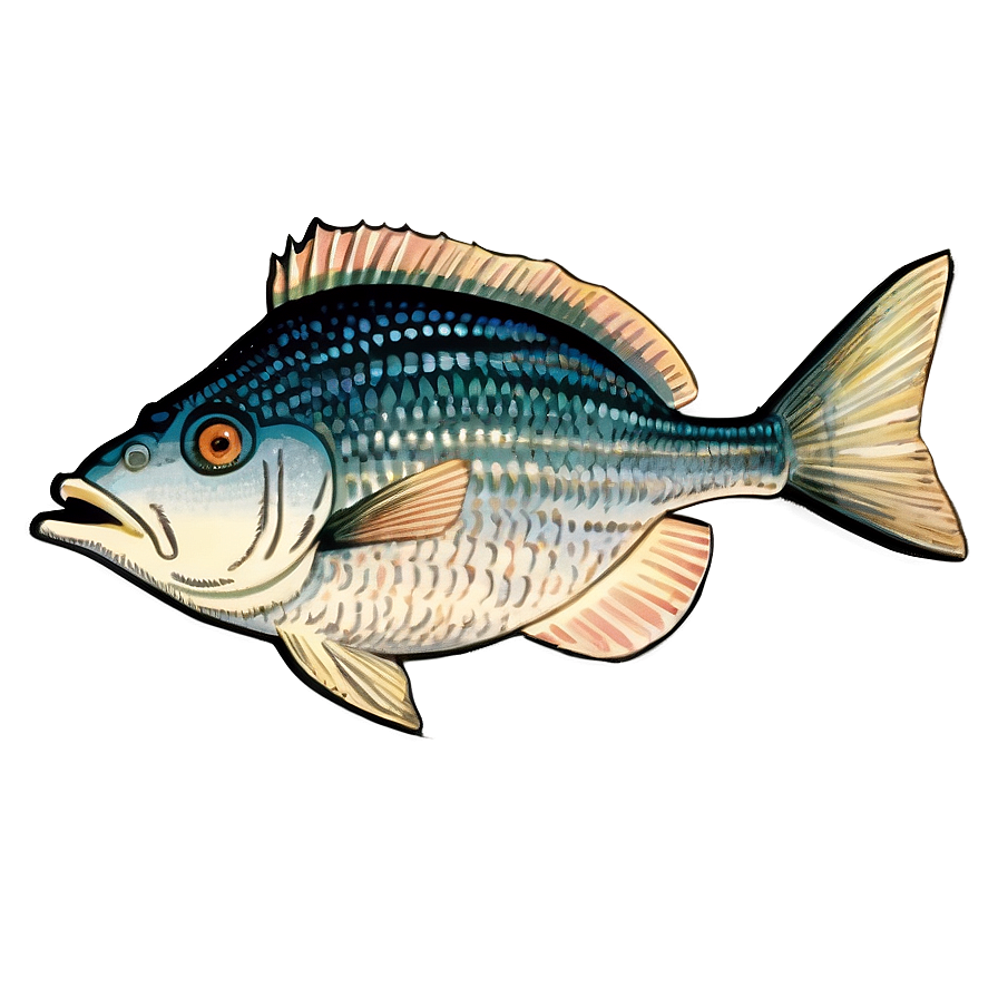 Vintage Fish Drawing Png Ipx