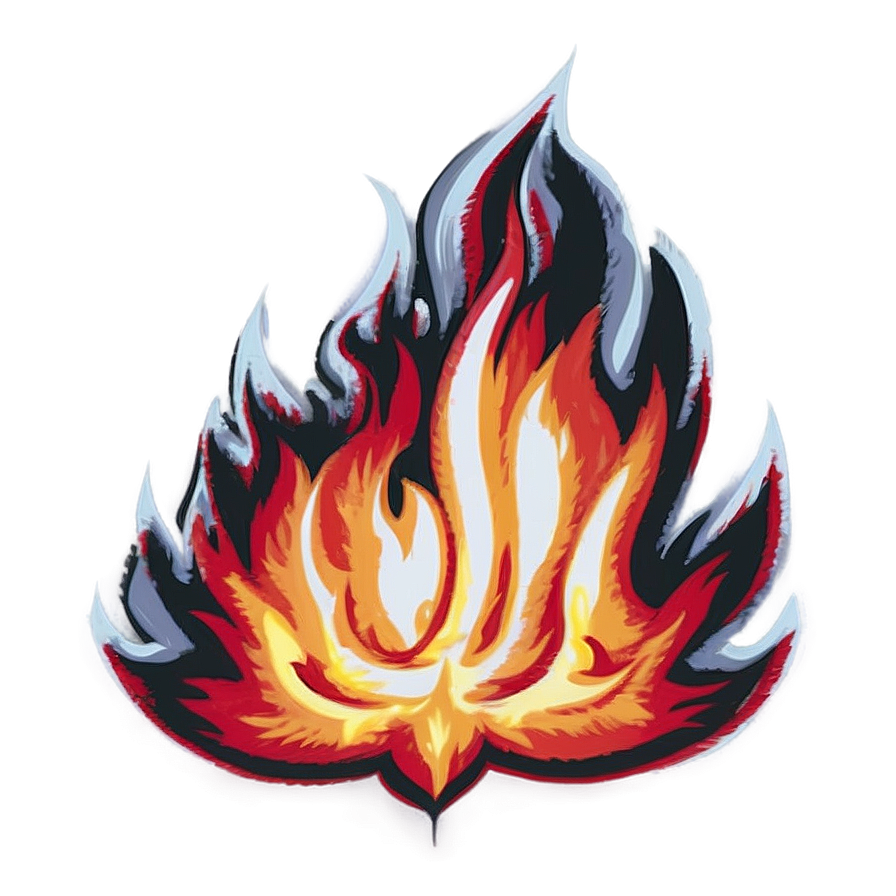 Vintage Flames Illustration Png 05042024