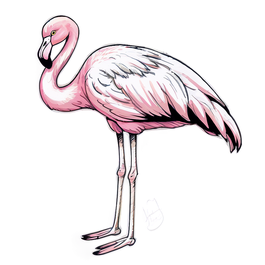 Vintage Flamingo Sketch Png 93