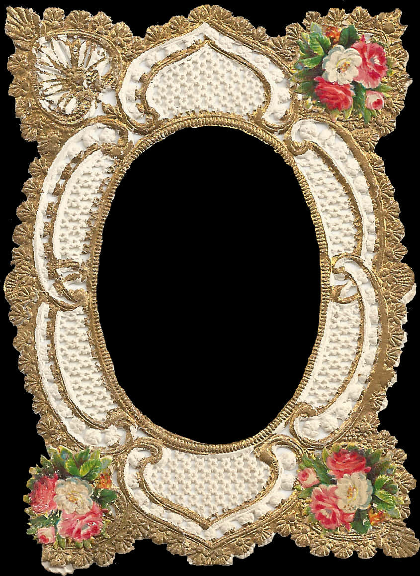 Vintage Floral Gold Frame