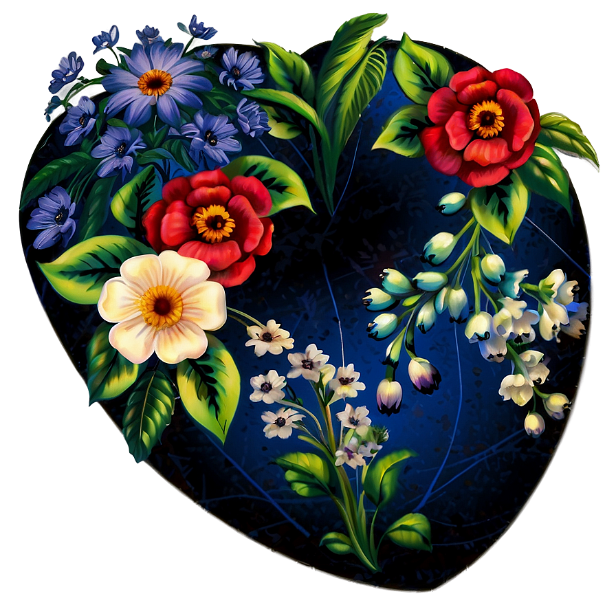 Vintage Floral Heart Png Qsa