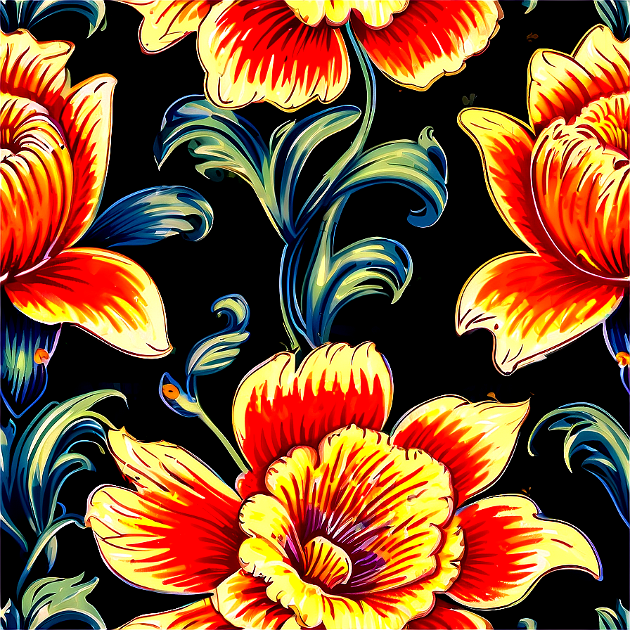 Vintage Floral Pattern Png 73