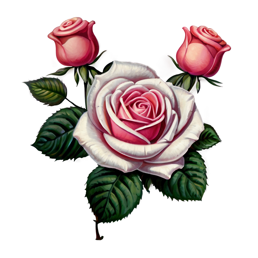 Vintage Floral Rose Png Ryv10