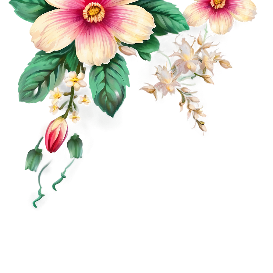 Vintage Flower Border Png Jmk