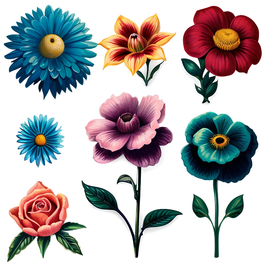 Vintage Flower Collection Png Sdh