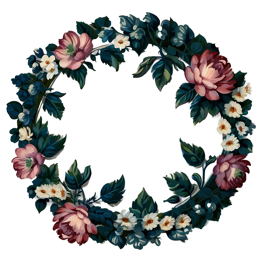 Vintage Flower Frame Png 05252024