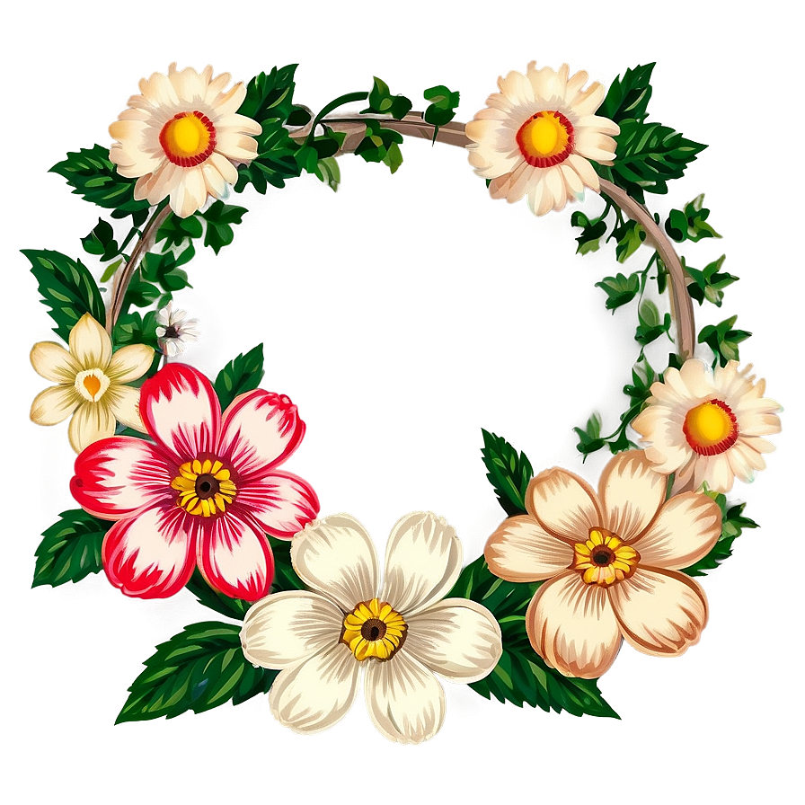 Vintage Flower Frame Png Mfb17