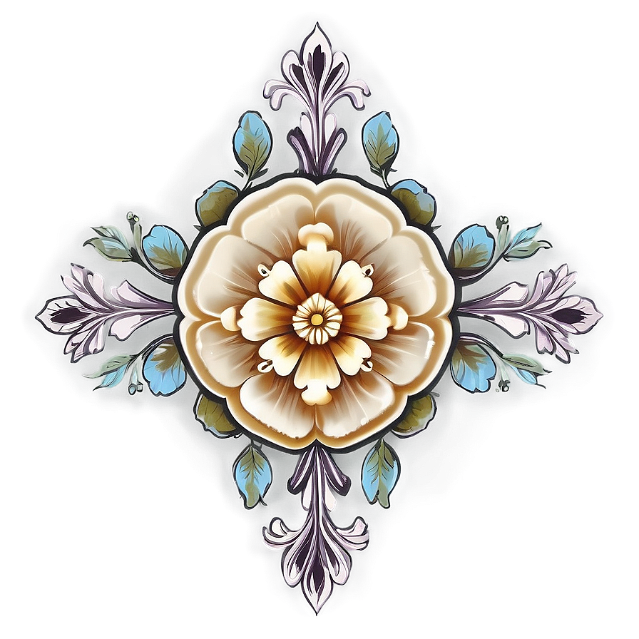 Vintage Flower Frame Png Qco13