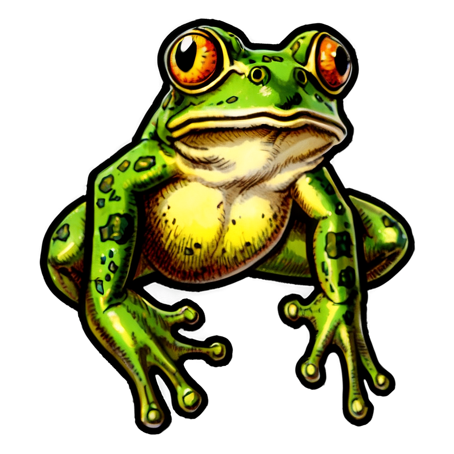 Vintage Frog Drawing Png 06212024