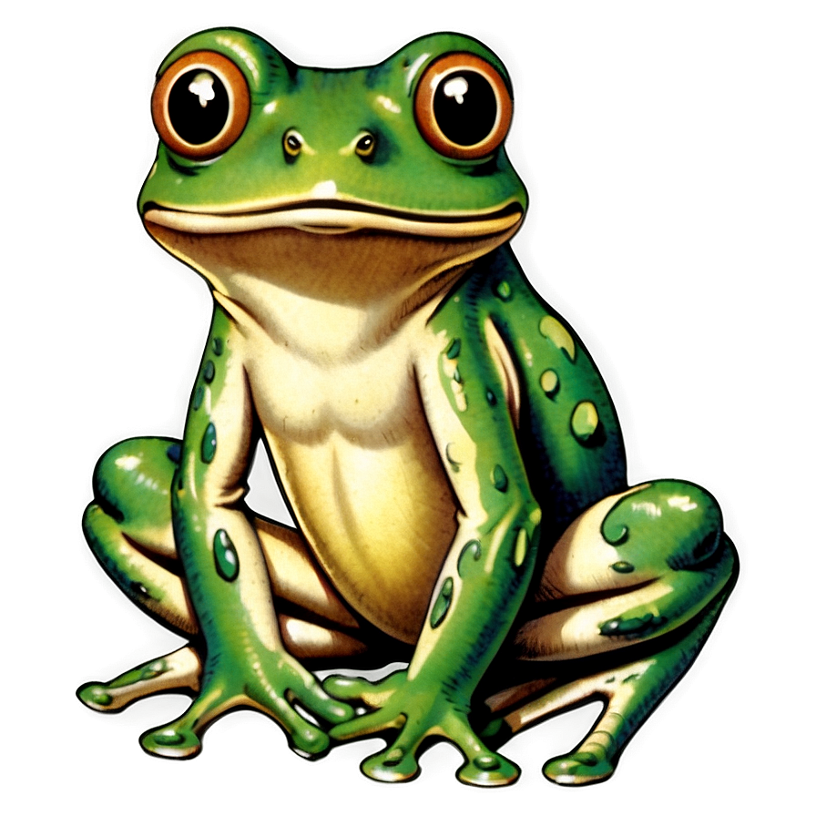 Vintage Frog Drawing Png Ndr