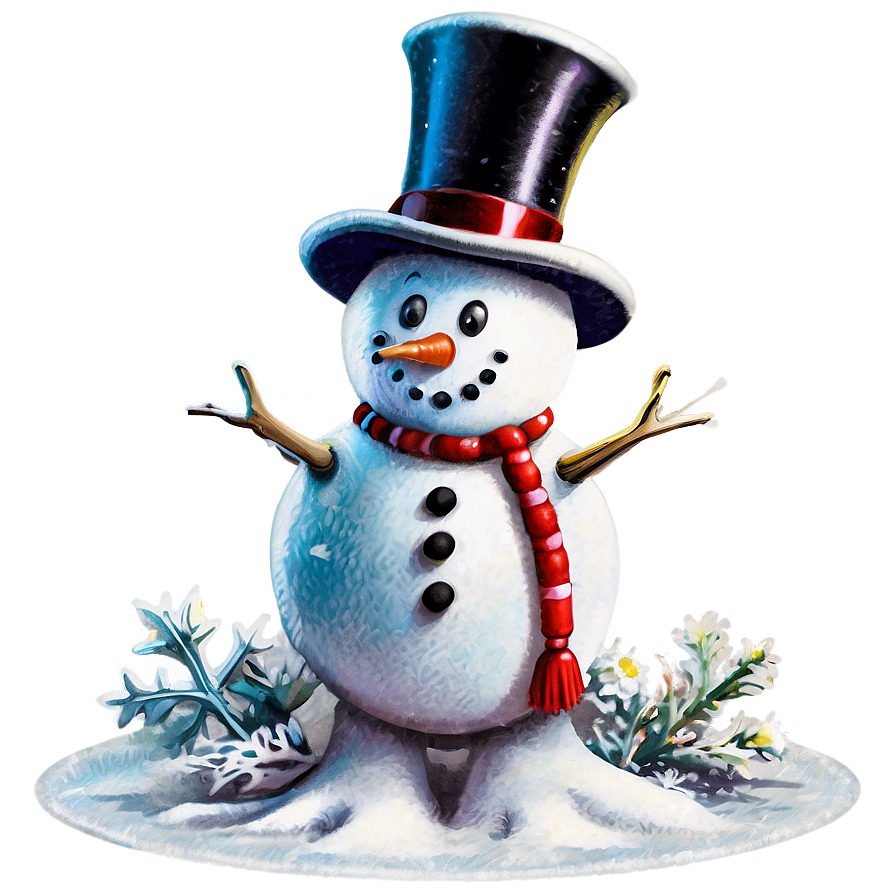 Vintage Frosty Illustration Png 2