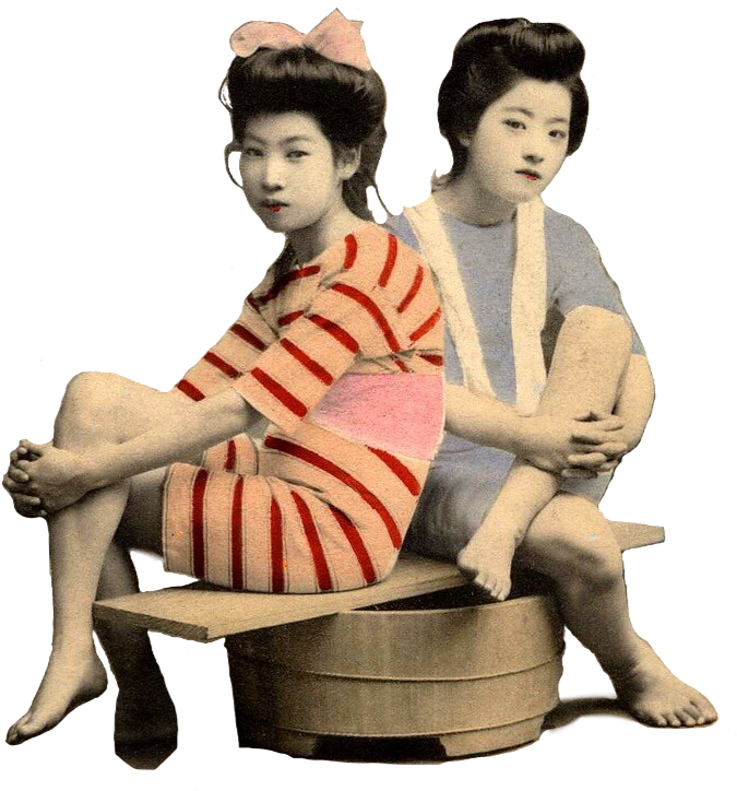 Vintage Geisha Girls Relaxing