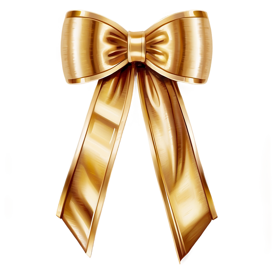 Vintage Gold Bow Png 06272024