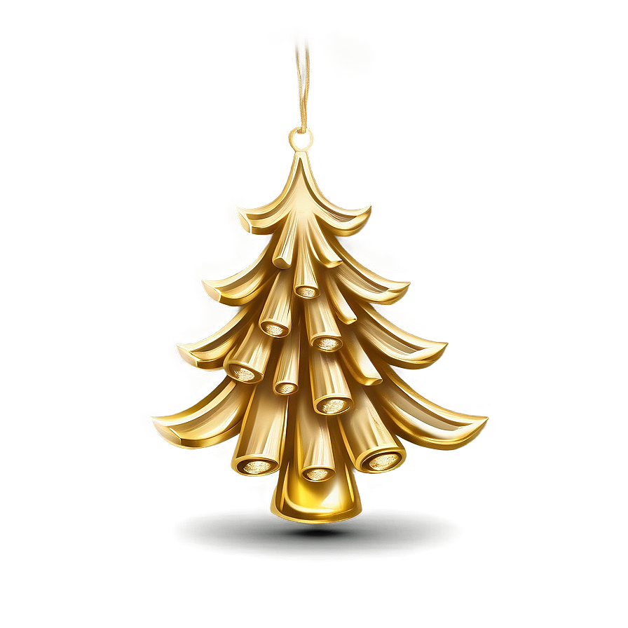 Vintage Gold Christmas Tree Ornaments Png Ptw17