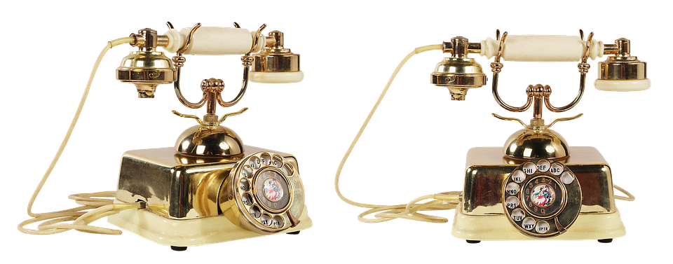 Vintage Gold Rotary Telephones