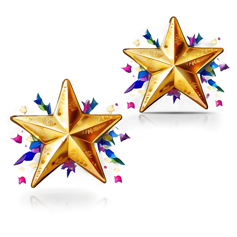 Vintage Gold Stars Png Kvn