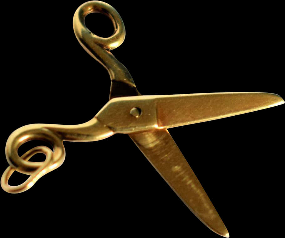 Vintage Golden Scissors Isolated