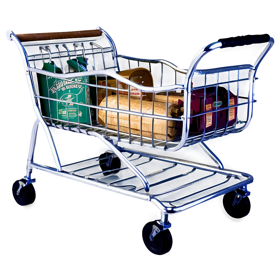 Vintage Grocery Cart Png Sdx