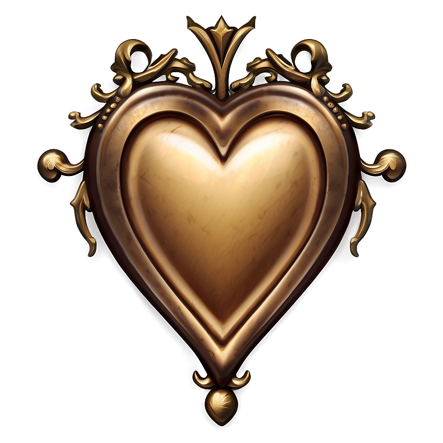 Vintage Heart Emblem Png D