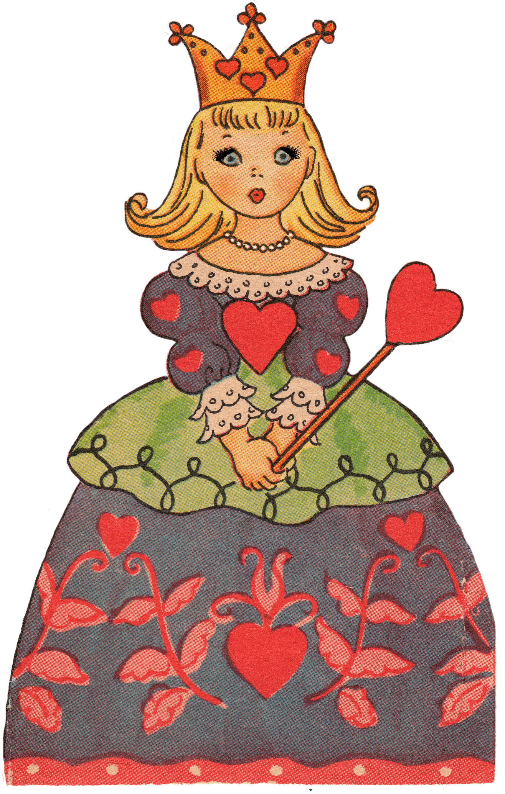 Vintage Heart Queen Illustration