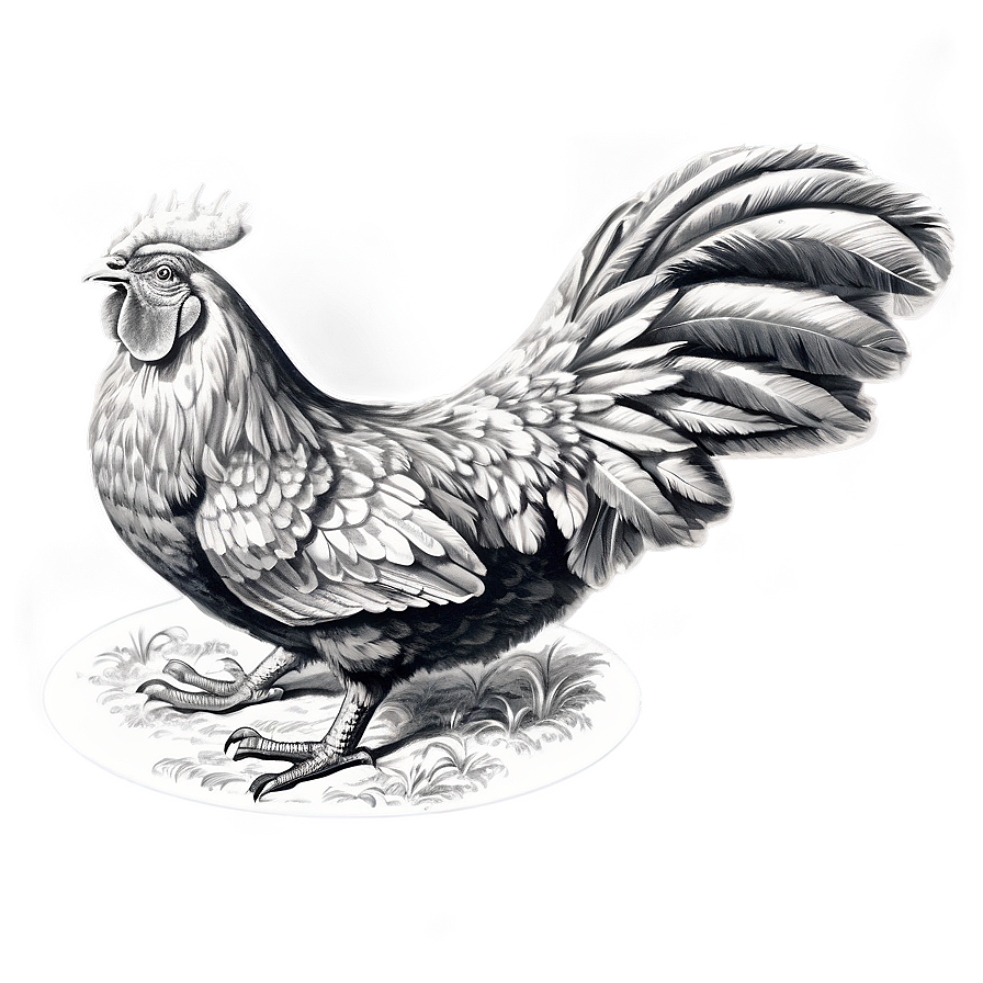 Vintage Hen Drawing Png 06202024