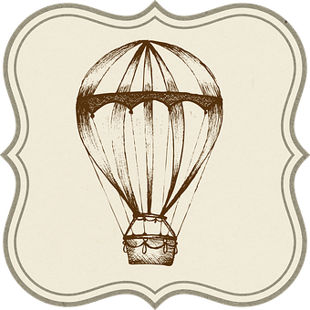 Vintage Hot Air Balloon Illustration