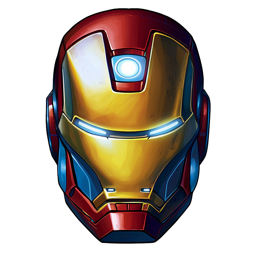 Vintage Iron Man Helmet Illustration Png 06122024