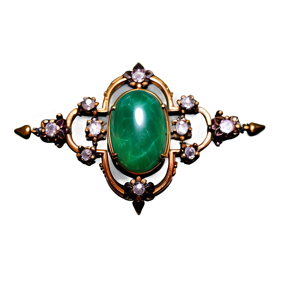 Vintage Jade Brooch Png Enc