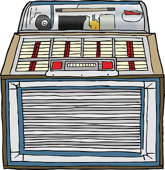 Vintage Jukebox Cartoon Illustration