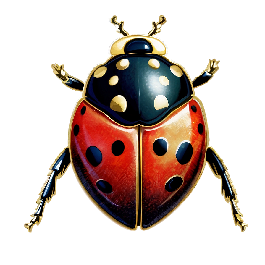 Vintage Ladybug Drawing Png Nne