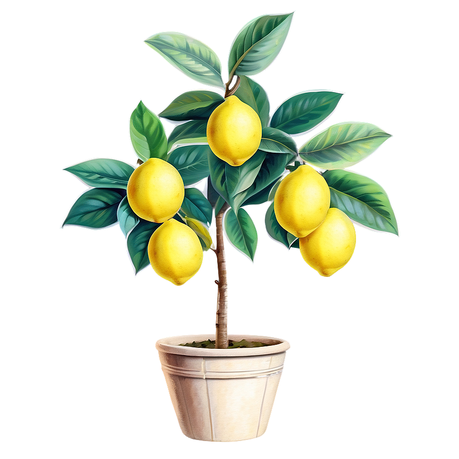 Vintage Lemon Tree Drawing Png Sjn92