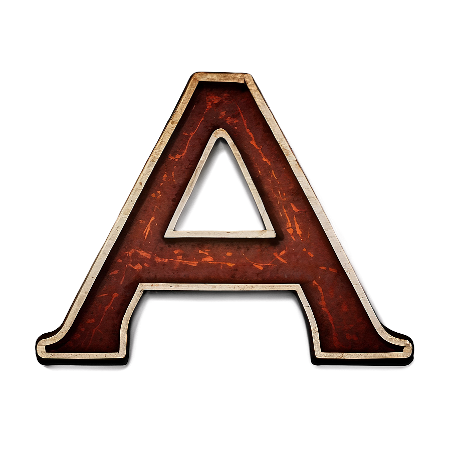 Vintage Letter A Typography Png 06112024