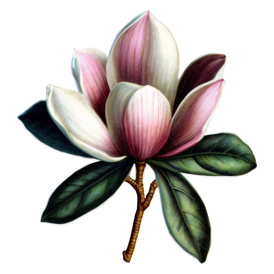 Vintage Magnolia Illustration Png 06252024