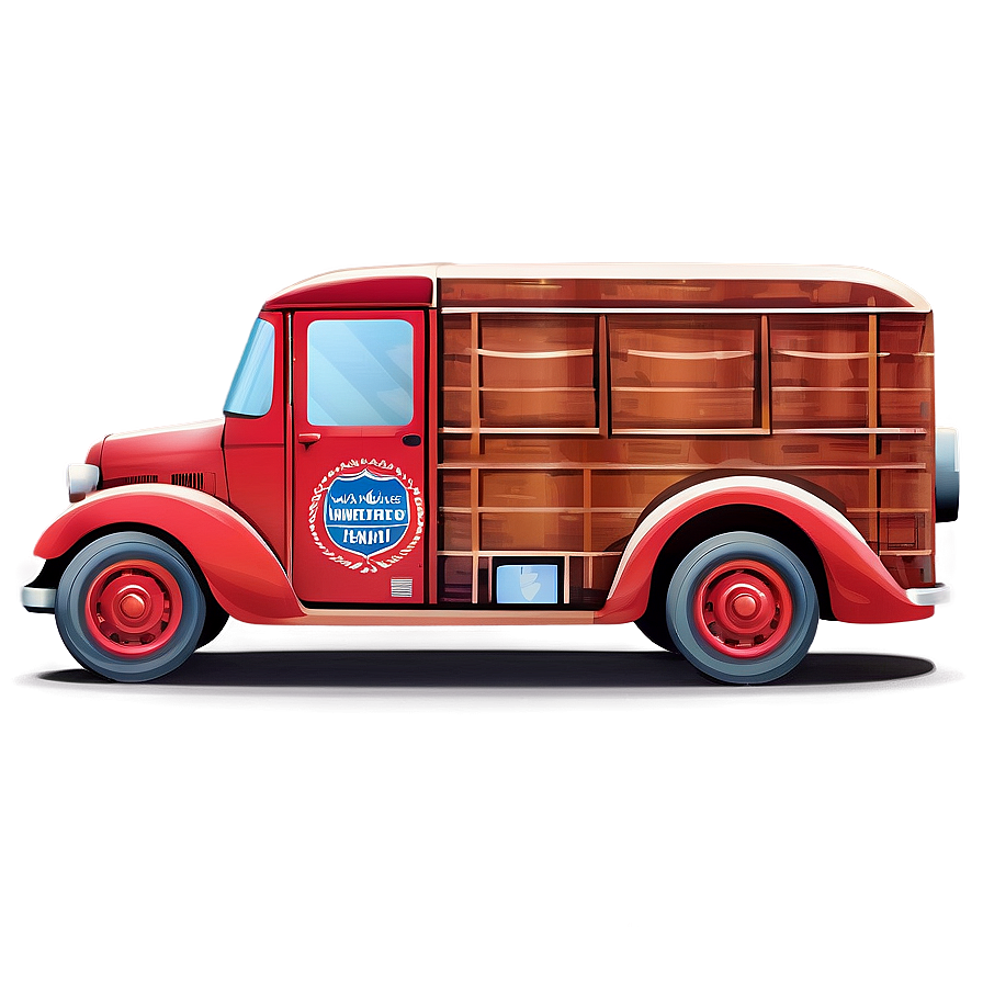 Vintage Mail Truck Design Png 06282024